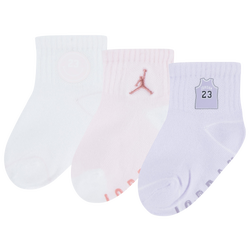 Youth - Jordan Icon Patches 3 Pack Gripper Socks - White/Pink