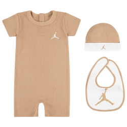 Boys' Infant - Jordan Jumpman Romper 3 Piece Set - Tan/Tan