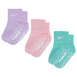 Girls' Infant - Nike NHG Ankle Socks 3PK - Green/Purple/Doll