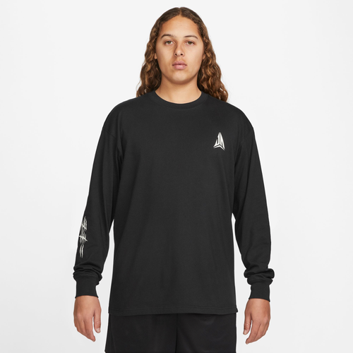 

Nike Mens Nike Ja Morant M90 Long Sleeve T-Shirt - Mens Lime Blast/Black Size L