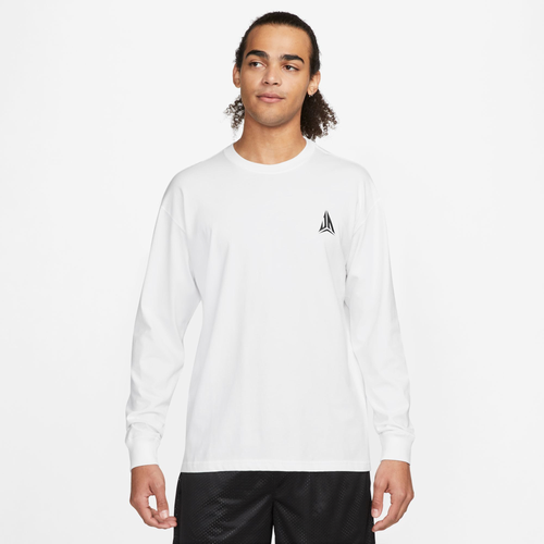 MENS - Nike Ja Morant M90 Long Sleeve T-Shirt - White/Black