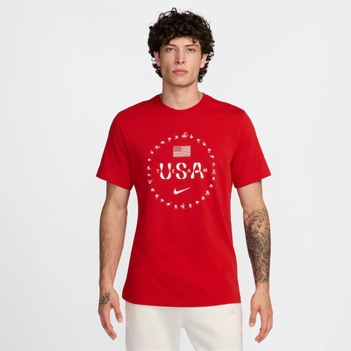 

Nike Mens Nike USA Premium Essential Icon T-Shirt - Mens Red/Multi Size S