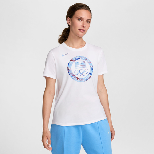 

Nike Womens Nike USA Essential Pouch Oly T-Shirt - Womens White Size M