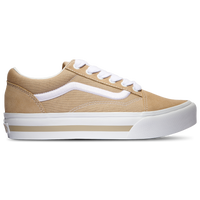 Vans Girls Old Skool Platform Shoes White Khaki Size 06.5