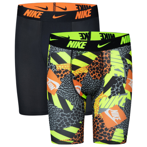 

Boys Nike Nike Printed Boxer Briefs 2 Pack - Boys' Grade School Volt/Orange/Multi Size S