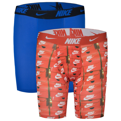 

Boys Nike Nike Printed Boxer Briefs 2 Pack - Boys' Grade School Picante Red/Blue Size S