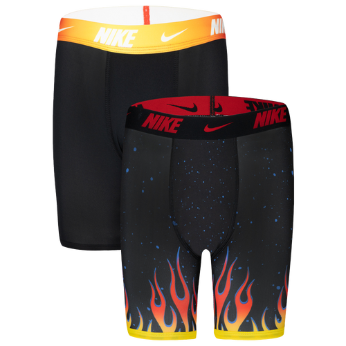 

Boys Nike Nike Printed Boxer Briefs 2 Pack - Boys' Grade School Black/Orange Size M