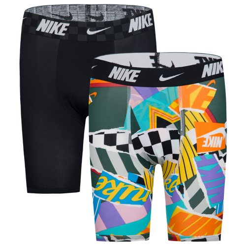 

Boys Nike Nike Printed Boxer Briefs 2 Pack - Boys' Grade School Black/White Size XL