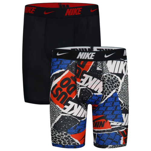

Boys Nike Nike Printed Boxer Briefs 2 Pack - Boys' Grade School Red/Black Size M