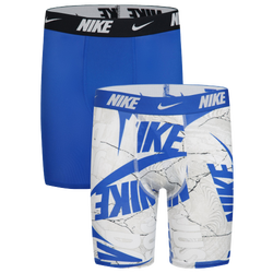 Boys' Grade School - Nike Printed Boxer Briefs 2 Pack - White/Game Royal