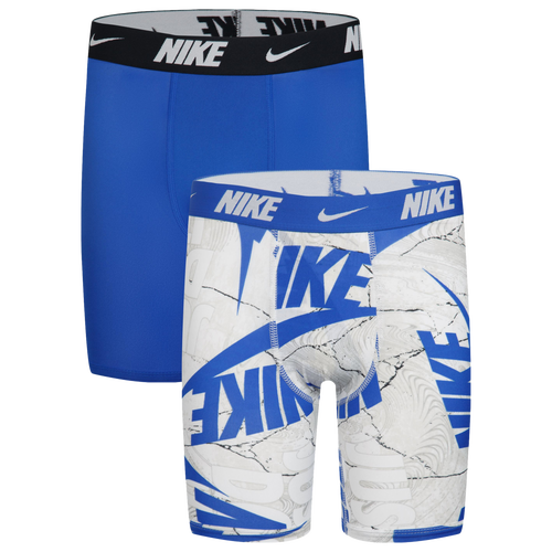 

Boys Nike Nike Printed Boxer Briefs 2 Pack - Boys' Grade School White/Game Royal Size XL