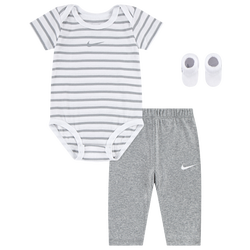 Boys' Infant - Nike 3 Piece Bodysuit & Terry Pants Set - Dark Grey Heather/White