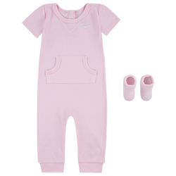 Girls' Infant - Nike Rib Short Sleeve Romper & Socks - Pink Foam