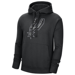 Men's - Nike NBA Club Pullover Fleece Hoodie - Black/Flat Silver