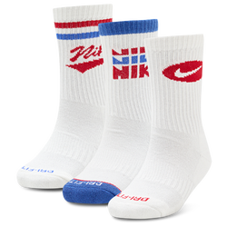 Boys' Grade School - Nike 3 Pack Retro Graphic Crew Socks - Blue/Sail/Red