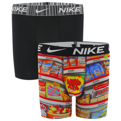 Boys' Grade School - Nike Printed Long Boxer Briefs 2 Pack - Black/Multi