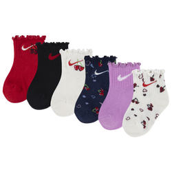 Girls' Infant - Nike Cherry Lettuce Socks 6 Pack - University Red/Multi