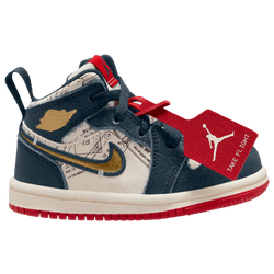 Boys' Toddler - Jordan AJ 1 Mid SE Travel - Metallic Gold/Armory Navy/Pale Ivory