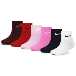 Girls' Grade School - Nike Rolled Welt Ankle Socks 6PK - Pink