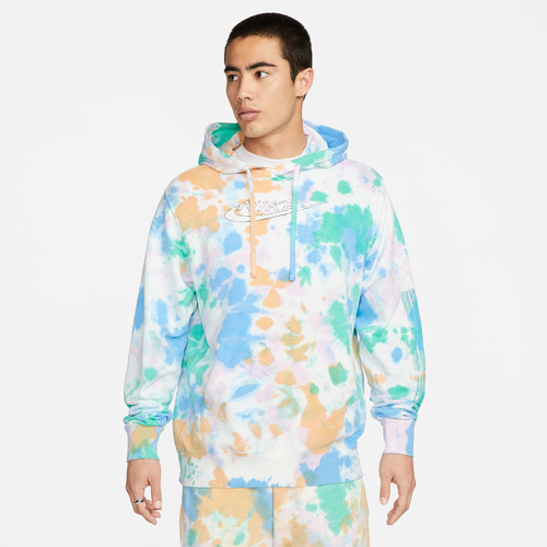 

Nike Mens Nike NSW Club Bold Dye Fit Pullover Hoodie - Mens Photo Blue/Pink/Orange Size M