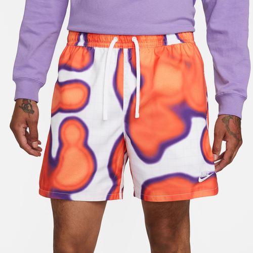 

Nike Mens Nike NSW Solarized Flow Woven Shorts - Mens White/Purple/Orange Size XL