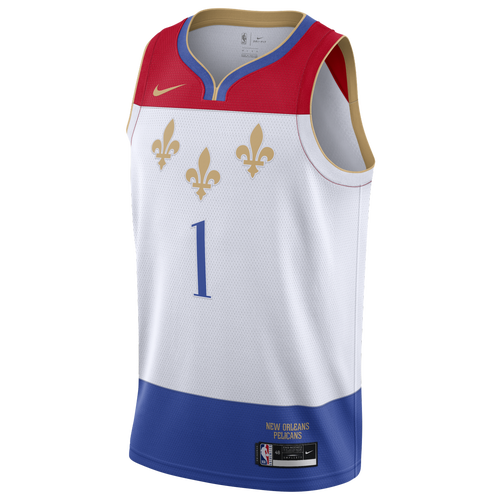

Nike Mens Zion Williamson Nike Pelicans NBA City Edition Swingman Jersey - Mens Blue/Red/White Size S