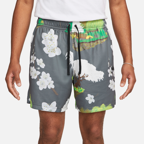 

Nike Mens Nike Club Cherry Blossom Mesh Shorts - Mens Iron Grey/Volt Size L