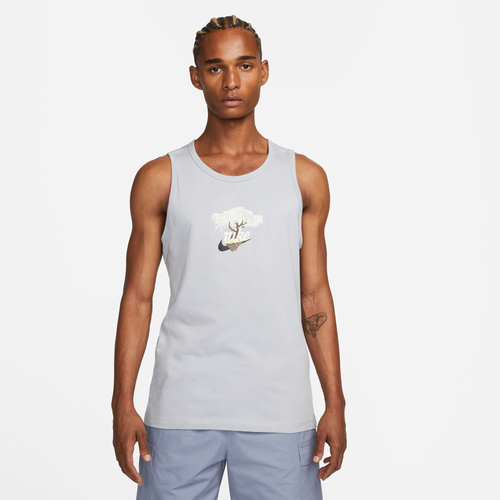 Nike Men's  Sportswear Club Cherry Blossom Tank Top In Grey