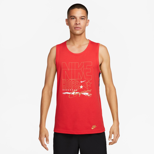 Nike Mens  Dri-fit Primary Hoops Tank In University Red/white/blue