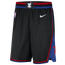 Nike 76ers City Edition Courtside Shorts - Men's Black/Blue/Red