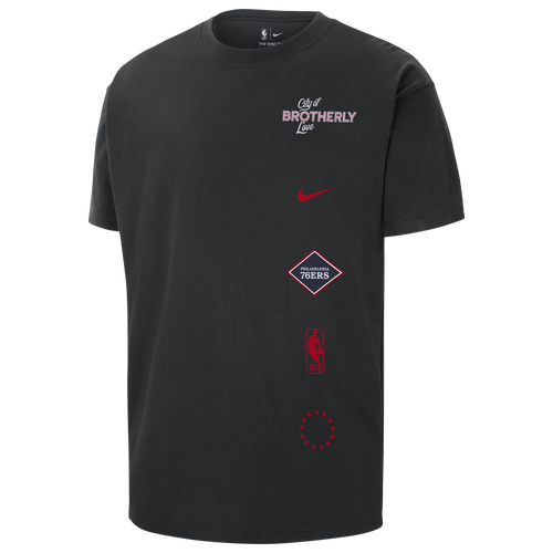 Nike Mens  76ers Cts Ce M90 Logo T-shirt In Black