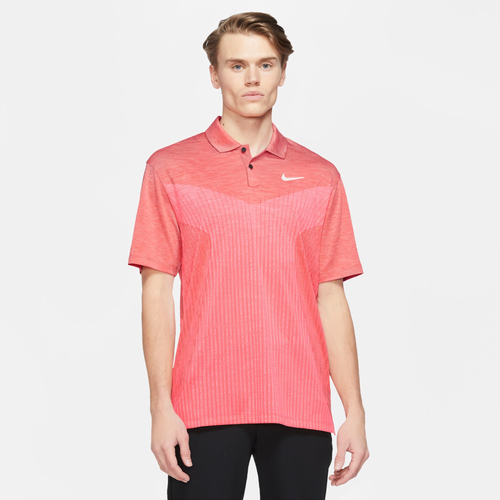 

Nike Mens Nike Vapor Engineered Jacquard Golf Polo - Mens Magic Ember/Pink Gaze/White Size L