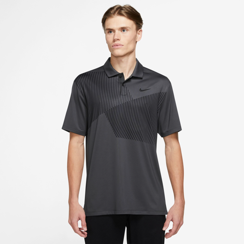 

Nike Mens Nike Vapor Printed Golf Polo - Mens Dark Smoke/Black Size L