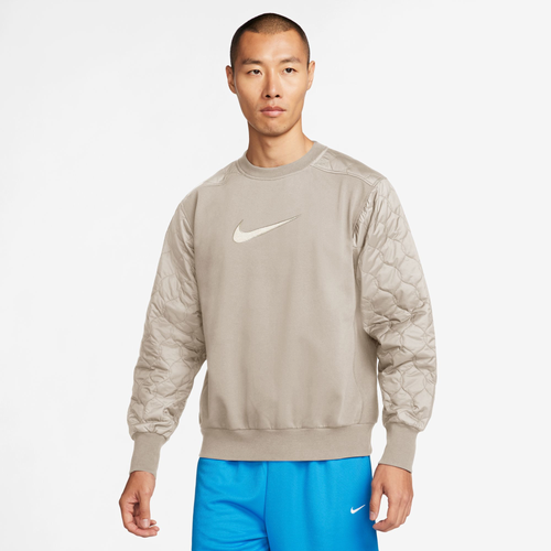 

Nike Mens Nike SI Brushed Crew - Mens Sail/Light Orewood Size L