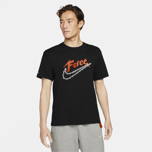 

Nike Mens Nike Force Swoosh Short Sleeve Max T-Shirt - Mens Black/Orange Size S