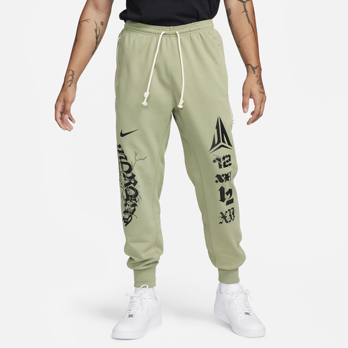 Shop Nike Mens  Ja Morant Dri-fit Standard Issue Joggers In Oil Green/black