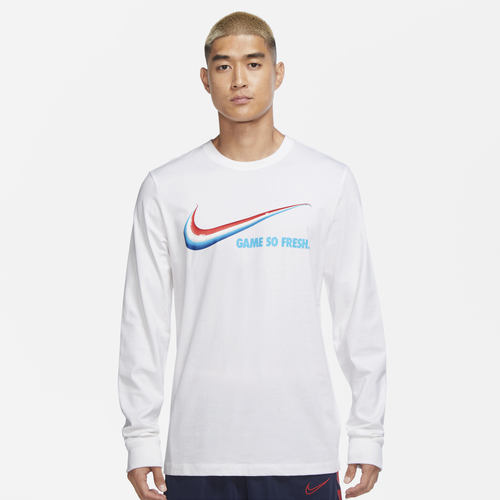 

Nike Mens Nike HBR Swoosh Hoops LS T - Mens White Size L