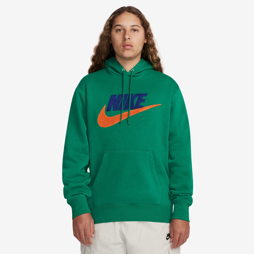 

Nike Mens Nike Club Basketball CHNL FTRA Pullover - Mens Deep Royal/Malachite/Safety Orange Size L