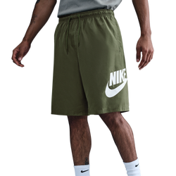Men's - Nike Club Woven Shorts - White/Medium Olive