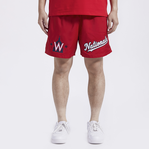 

Pro Standard Mens Pro Standard Washington Nationals Dbl Logo Woven Short - Mens Red/Red Size L