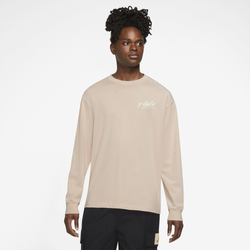 Men's - Jordan Flight Heritage 85 Longsleeve T-Shirt - Beige/White
