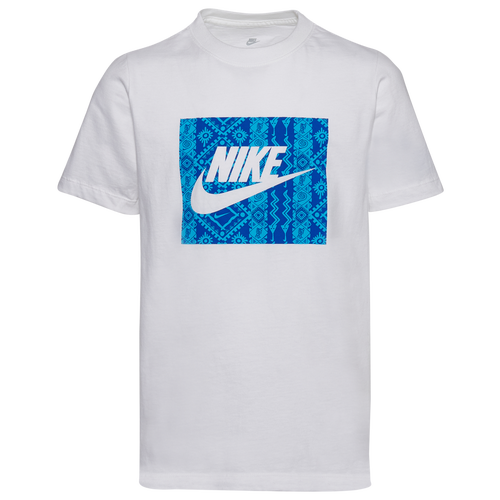 

Boys Nike Nike Out Loud T-Shirt - Boys' Grade School White/Blue Size M
