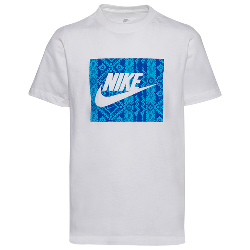 

Boys Nike Nike Out Loud T-Shirt - Boys' Grade School White/Blue Size S