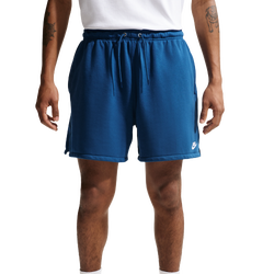 Men's - Nike Club Flow French Terry Shorts - Court Blue/White/Court Blue