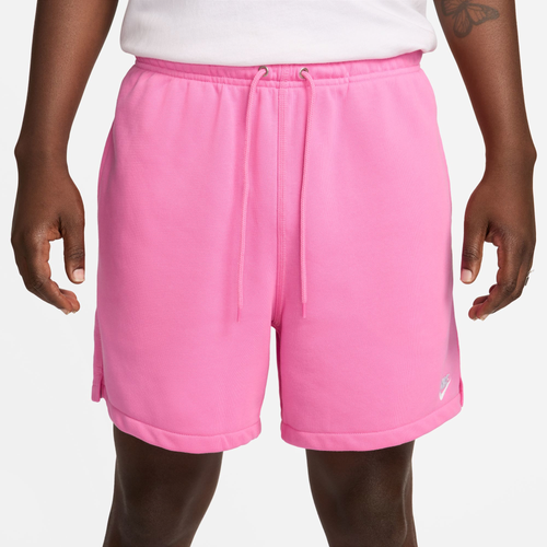 

Nike Mens Nike Club Flow French Terry Shorts - Mens White/Playful Pink Size L