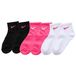 Girls' Preschool - Nike Metallic Crew Socks 6 Pack - Pink/White