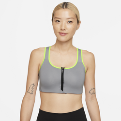 Women's - Nike Zip Shape Bra - Gray