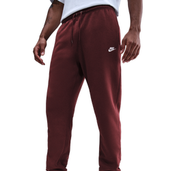 Men's - Nike Club Joggers - White/Dark Team Red/Dark Team Red