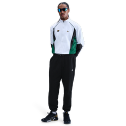 Men's - Nike Club Cuff Fleece Pants - Black/White/Black