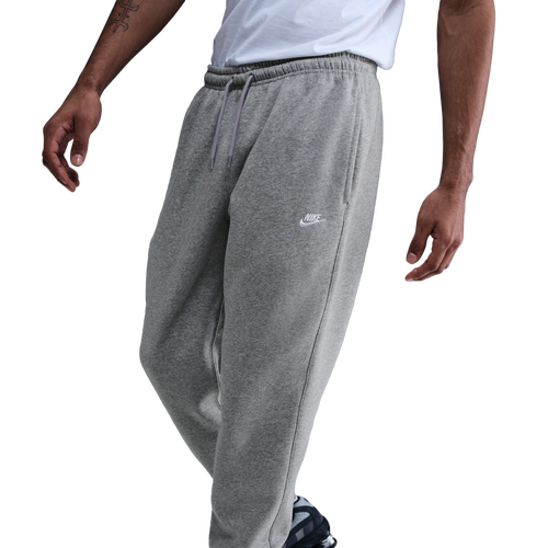 MENS - Nike Club Cuff Fleece Pants - Lt Smoke Grey/Dk Heather White
